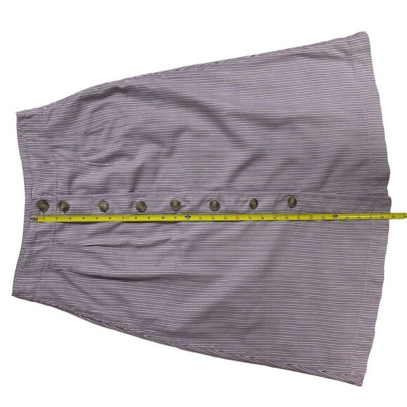 MADEWELL Pleated Midi Skirt. Size 4. Button-front, lilac purple stripe academia - Picture 13 of 16
